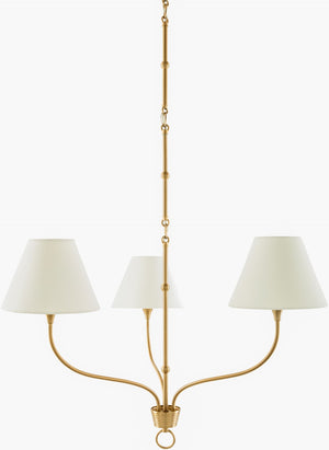 Livabliss Mathilde Wrought Iron Chandelier with Linen Shades for Dining Room Craftsman Decor MAT-001