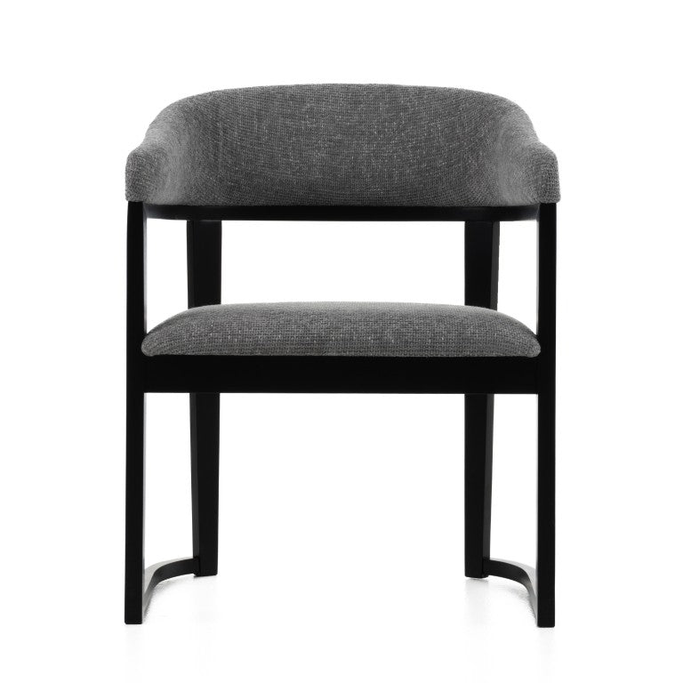 VIG Furniture Maury Modern Grey Fabric Dining Chair With Black Rubberwood Frame, Foam Seat, Fully Assembled Comfort VGMA-MI-1189-GRYBLK
