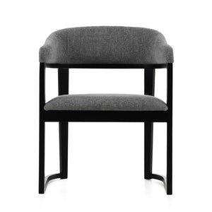VIG Furniture Maury Modern Grey Fabric Dining Chair With Black Rubberwood Frame, Foam Seat, Fully Assembled Comfort VGMA-MI-1189-GRYBLK