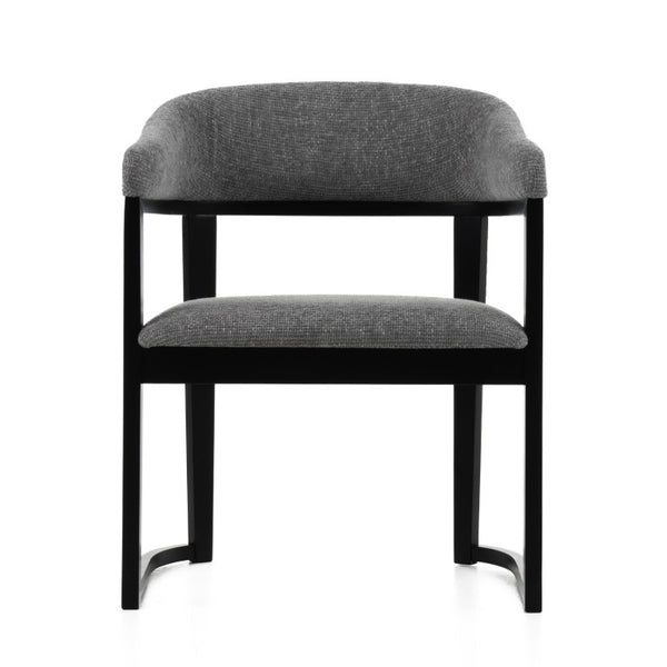 VIG Furniture Maury Modern Grey Fabric Dining Chair With Black Rubberwood Frame, Foam Seat, Fully Assembled Comfort VGMA-MI-1189-GRYBLK