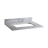 Stone Top - 25-inch for Rectangular Undermount Sink - White Carrara Marble MAUT25RWT N/A