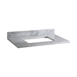 Stone Top - 37-inch for Rectangular Undermount Sink - White Carrara Marble with Single Faucet Hole MAUT37RWT-1 N/A