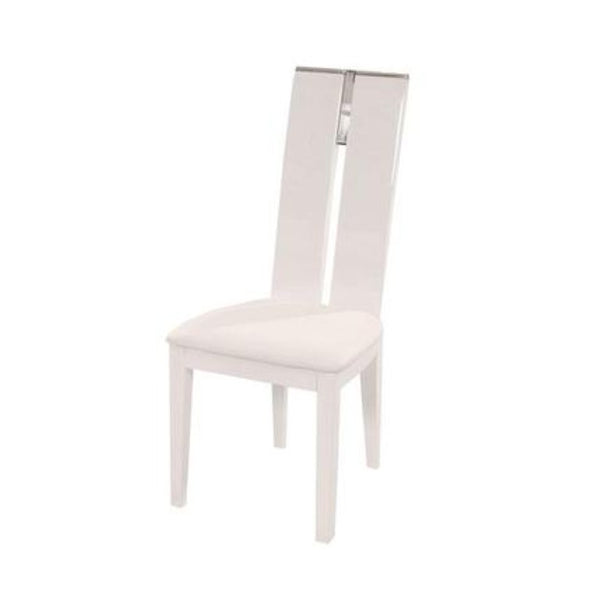 VIG Furniture Maxi White Gloss Dining Chair Set Of 2 — High-Back Padded Seats, Sleek Veneer Finish, Modern Comfort VGGUJK414SCH-WHT