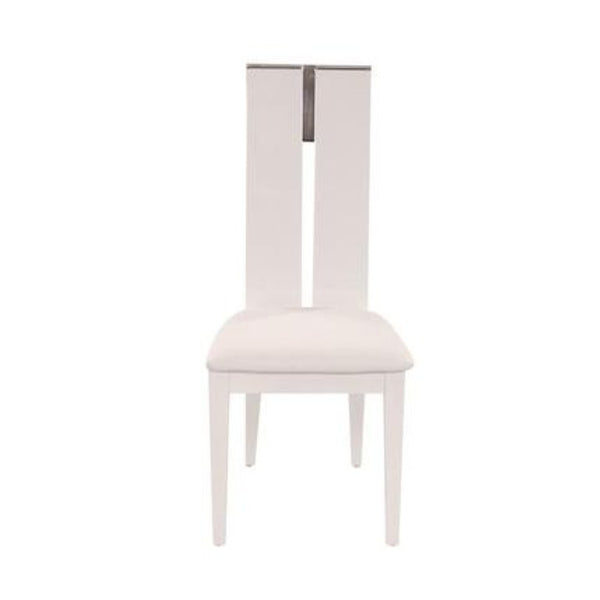 VIG Furniture Maxi White Gloss Dining Chair Set Of 2 — High-Back Padded Seats, Sleek Veneer Finish, Modern Comfort VGGUJK414SCH-WHT