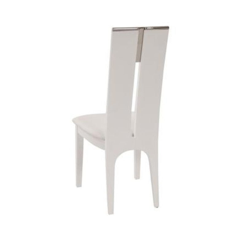 VIG Furniture Maxi White Gloss Dining Chair Set Of 2 — High-Back Padded Seats, Sleek Veneer Finish, Modern Comfort VGGUJK414SCH-WHT