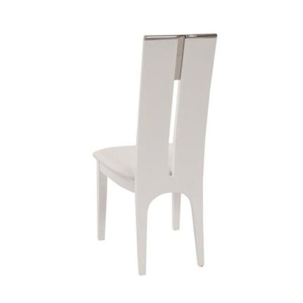 VIG Furniture Maxi White Gloss Dining Chair Set Of 2 — High-Back Padded Seats, Sleek Veneer Finish, Modern Comfort VGGUJK414SCH-WHT