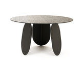 VIG Furniture Modrest Maxine - Modern Hammered Grey Glass Round Dining Table VGYF-DT9003