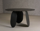 VIG Furniture Modrest Maxine - Modern Hammered Grey Glass Round Dining Table VGYF-DT9003