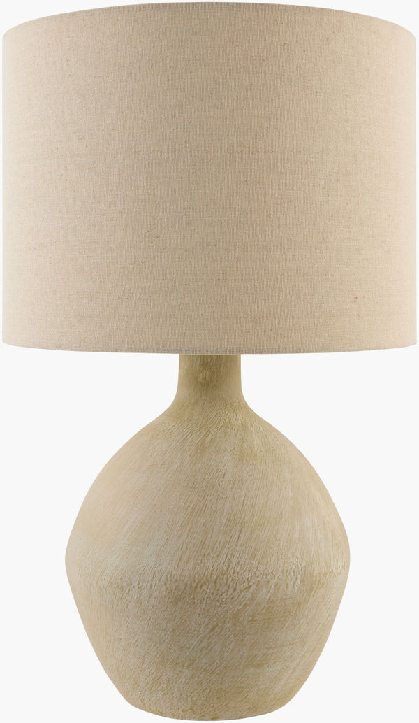 Livabliss Mably Ceramic Table Lamp with Linen Shade Iron Finial Warm Ambient Bedroom Glow MAY-004