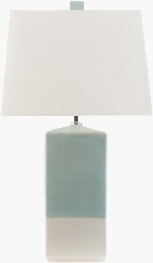 Surya Malloy 26" Ceramic Accent Table Lamp With Beige Linen Shade - Timeless Elegance For Your Home Body, Aqua Ceramic,Linen May260-tbl