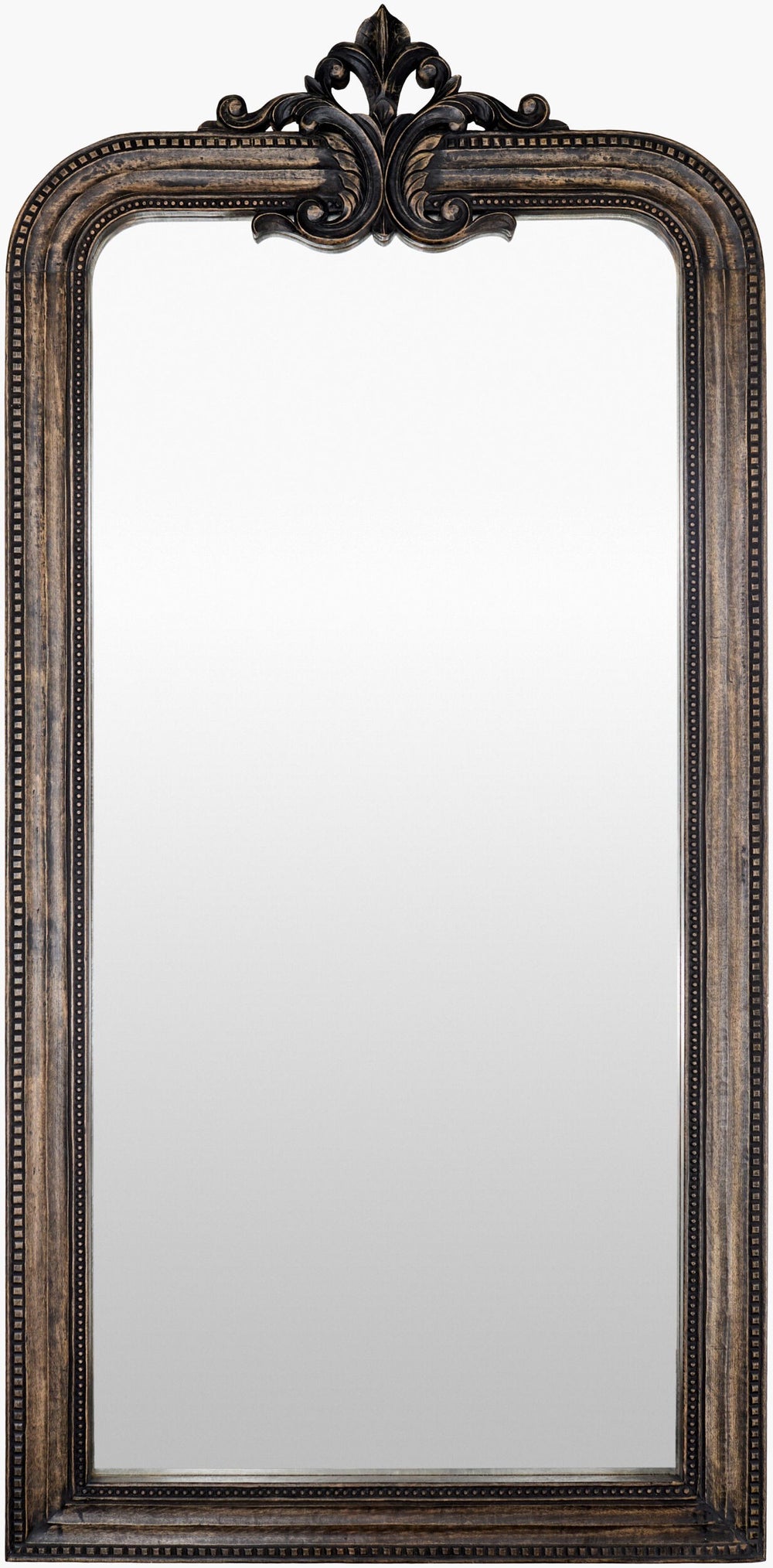 Surya Maysoon Full Length Mirror 73"H X 35"W - Elegant Vintage Wall Decor For Timeless Home Charm Frame, Dark Brown Mango Wood Mays001-7335