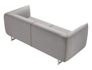 VIG Furniture Medora-Modern Grey & Yellow Fabric Sofa With Boxy Silhouette, Zipper Accents, Metal Legs, Durable Upholstery VGMB-1661-S-GRY-S