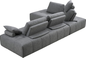 VIG Furniture Edgar Modular Sectional Sofa In Grey J06 — Customizable 2-Piece, Square-Tufted Comfort With Moveable Backrests (124" W) VGMB-1765-GRY