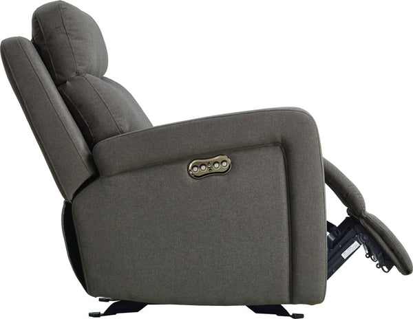 VIG Furniture Shaw Grey Fabric Electric Recliner Chair With Power Recline, Adjustable Headrest, Durable Upholstery VGMB-R056-GRY-CHR