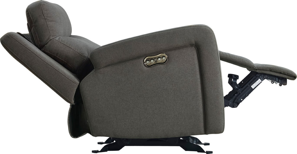 VIG Furniture Shaw Grey Fabric Electric Recliner Chair With Power Recline, Adjustable Headrest, Durable Upholstery VGMB-R056-GRY-CHR