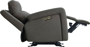 VIG Furniture Shaw Grey Fabric Electric Recliner Chair With Power Recline, Adjustable Headrest, Durable Upholstery VGMB-R056-GRY-CHR