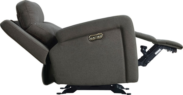 VIG Furniture Shaw Grey Fabric Electric Recliner Chair With Power Recline, Adjustable Headrest, Durable Upholstery VGMB-R056-GRY-CHR