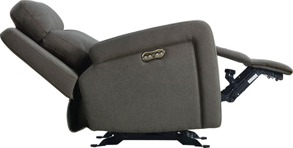 VIG Furniture Shaw Grey Fabric Electric Recliner Chair With Power Recline, Adjustable Headrest, Durable Upholstery VGMB-R056-GRY-CHR