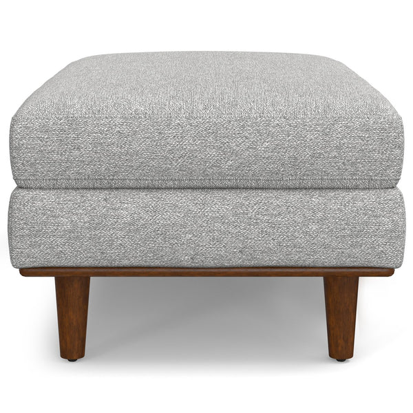 English Elm Morrison Large Rectangular Ottoman In Mist Grey Fabric - Versatile Mid-Century Modern Design & Comfort B136P159950