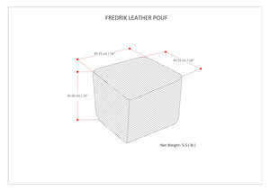 English Elm Fredrik Square Pouf - Handcrafted Cream Leather Footstool For Stylish Comfort & Versatile Use B136P159286