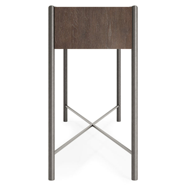 Bernhardt Bernhardt Outline Console Table With Wire-Brushed Oak Top & Sculptural Atra Steel Frame, 68" 360921