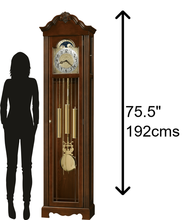 Hekman Furniture 611176 Elegant Saratoga Cherry Floor Clock With Polished Brass & Westminster Chime, Usa Made Saratoga ,Hekman Furniture Nicea Grandfather Clock 611176