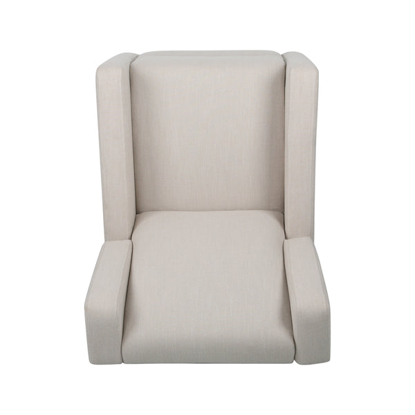 English Elm Christopher Knight Home® - Swivel Recliner Pushback Chair with Lever & Wingback Design, Space-Saving Swivel Recliner for Living Room Beige 67547.00BGE