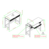 Holmes Modern Lift Top Standing Desk with Reeded Drawer Coastal Oak WEHOL42OS2CO0 Walker Edison