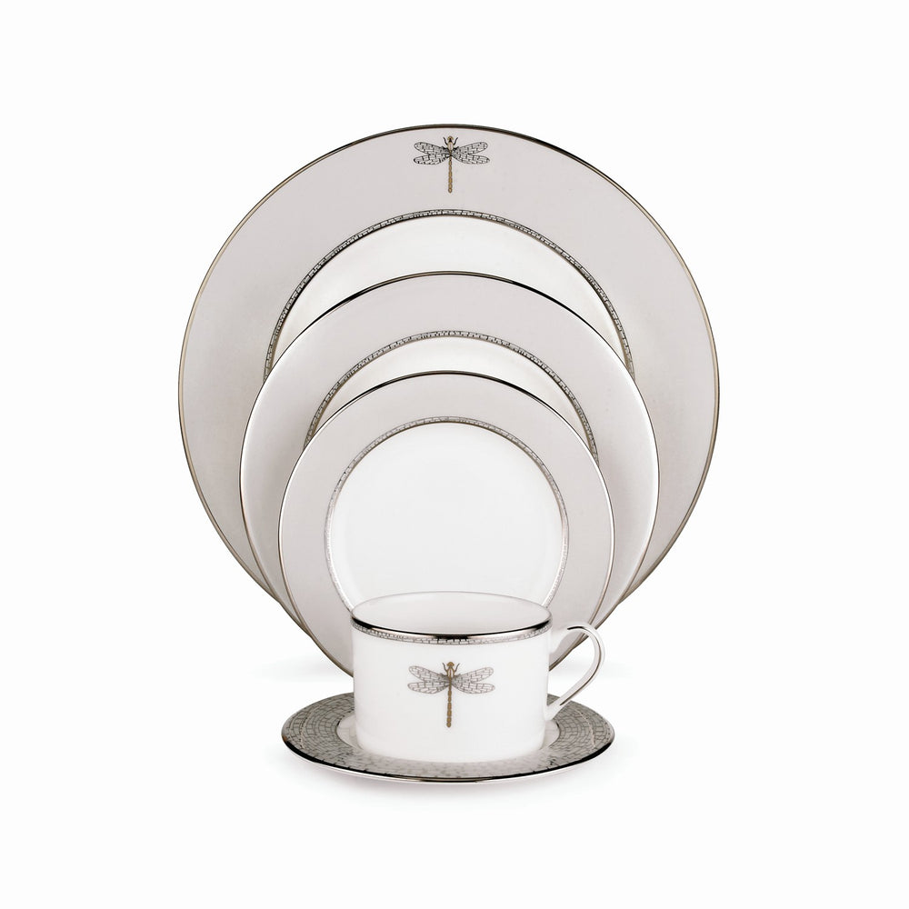 Lenox Kate Spade June Lane 5-piece Place Setting Taupe ,Grey, WHITE BONE CHINA 6258271