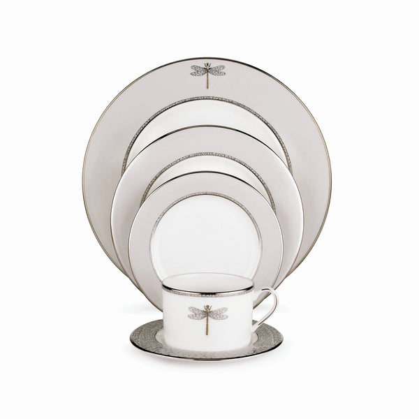 Lenox Kate Spade June Lane 5-piece Place Setting Taupe ,Grey, WHITE BONE CHINA 6258271