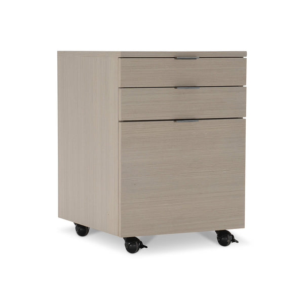 Bernhardt Bernhardt Axiom File Cabinet - 3-Drawer Mobile Storage, Linear Grey Woodgrain, Sleek Metal Hardware (24.5"H) D13504