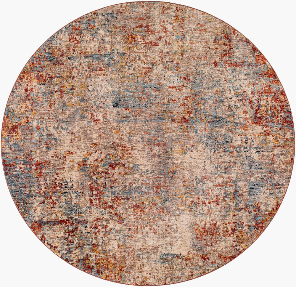 Livabliss Mirabel Geometric Area Rug with Fringe Mid Century Modern Style for Large Living Rooms Dusty Coral, Ru 6'7" x 6'7" MBE2300-67RD