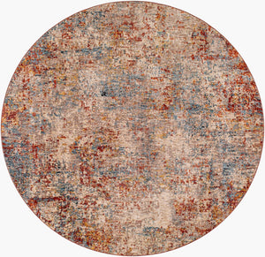 Livabliss Mirabel Geometric Area Rug with Fringe Mid Century Modern Style for Large Living Rooms Dusty Coral, Ru 6'7" x 6'7" MBE2300-67RD