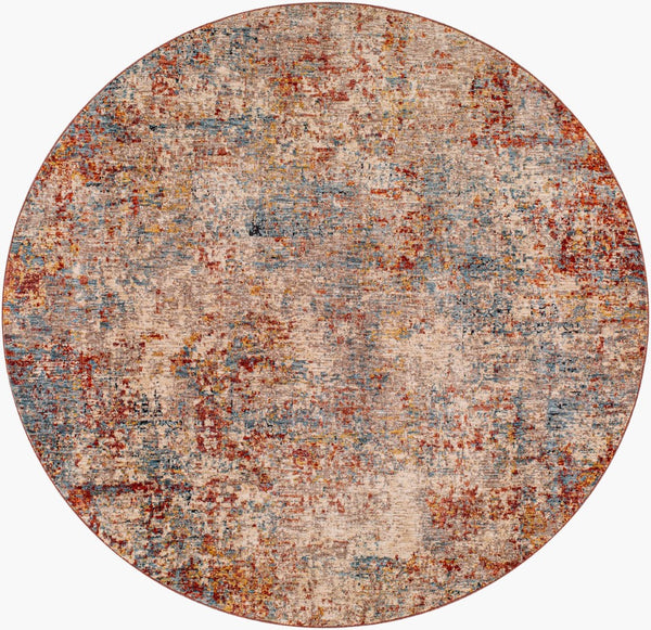 Livabliss Mirabel Geometric Area Rug with Fringe Mid Century Modern Style for Large Living Rooms Dusty Coral, Ru 6'7" x 6'7" MBE2300-67RD