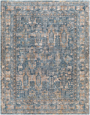 Livabliss Mirabel Medallion Machine Woven Polyester Area Rug with Fringe for Living Dining Rooms Dark Blue, Deni 7'10" x 10'2" MBE2301-710103