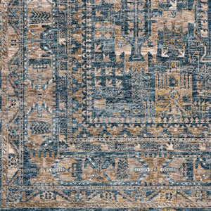 Livabliss Mirabel Medallion Machine Woven Polyester Area Rug with Fringe for Living Dining Rooms Dark Blue, Deni 7'10" x 10'2" MBE2301-710103