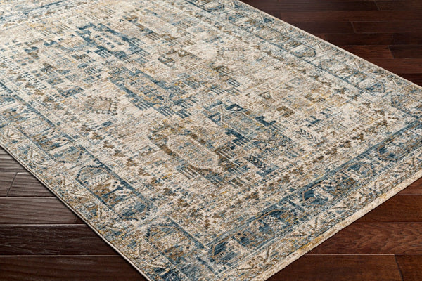 Livabliss Mirabel Traditional Polyester Area Rug Turkey Woven for Formal Living and Dining Rooms Dark Blue, Deni 6'7" x 6'7" MBE2302-67RD