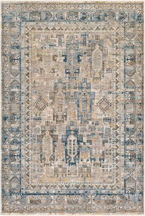 Livabliss Mirabel Traditional Polyester Area Rug Turkey Woven for Formal Living and Dining Rooms Dark Blue, Deni 6'7" x 9'6" MBE2302-6796