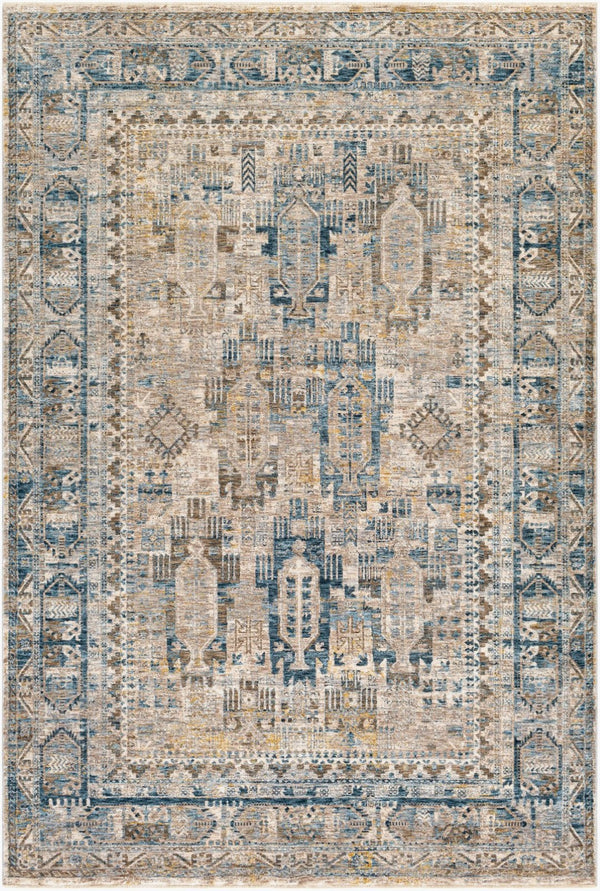 Livabliss Mirabel Traditional Polyester Area Rug Turkey Woven for Formal Living and Dining Rooms Dark Blue, Deni 6'7" x 9'6" MBE2302-6796