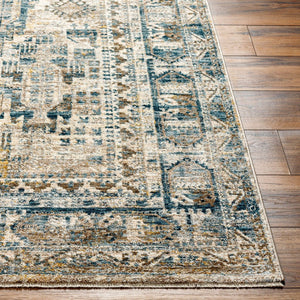 Livabliss Mirabel Traditional Polyester Area Rug Turkey Woven for Formal Living and Dining Rooms Dark Blue, Deni 6'7" x 6'7" MBE2302-67RD