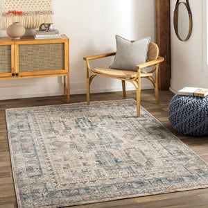 Livabliss Mirabel Traditional Polyester Area Rug Turkey Woven for Formal Living and Dining Rooms Dark Blue, Deni 6'7" x 9'6" MBE2302-6796