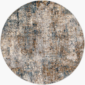 Livabliss Mirabel Machine Woven Polyester Area Rug with Fringe Mid Century Modern Living Room Dark Blue, Deni 5'3" x 5'3" MBE2303-53RD