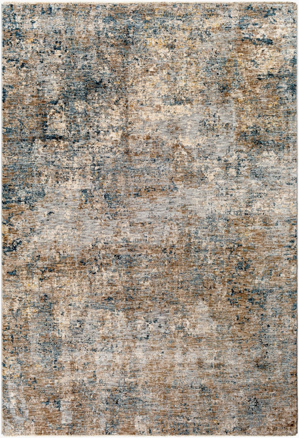 Livabliss Mirabel Machine Woven Polyester Area Rug with Fringe Mid Century Modern Living Room Dark Blue, Deni 2'7" x 3'11" MBE2303-274