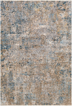Livabliss Mirabel Machine Woven Polyester Area Rug with Fringe Mid Century Modern Living Room Dark Blue, Deni 6'7" x 9'6" MBE2303-6796