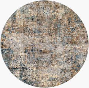 Livabliss Mirabel Machine Woven Polyester Area Rug with Fringe Mid Century Modern Living Room Dark Blue, Deni 6'7" x 6'7" MBE2303-67RD