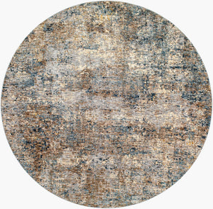 Livabliss Mirabel Machine Woven Polyester Area Rug with Fringe Mid Century Modern Living Room Dark Blue, Deni 7'10" x 7'10" MBE2303-710RD