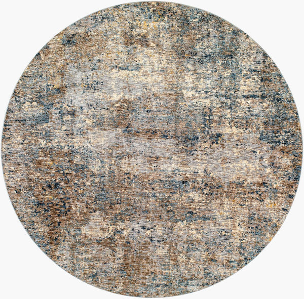 Livabliss Mirabel Machine Woven Polyester Area Rug with Fringe Mid Century Modern Living Room Dark Blue, Deni 7'10" x 7'10" MBE2303-710RD
