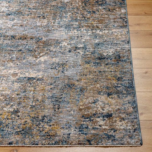 Livabliss Mirabel Machine Woven Polyester Area Rug with Fringe Mid Century Modern Living Room Dark Blue, Deni 6'7" x 6'7" MBE2303-67RD