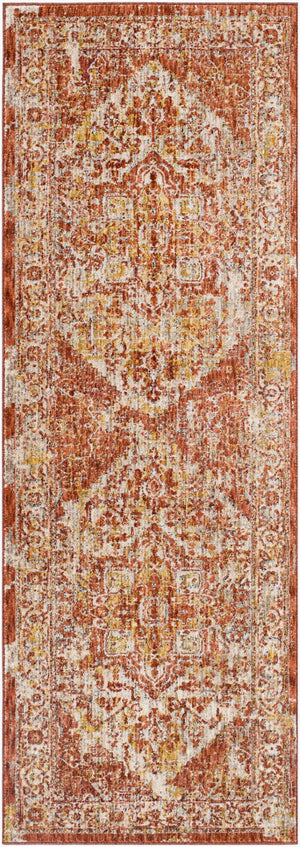 Livabliss Mirabel Turkish Machine Woven Polyester Area Rug with Traditional Pattern for Living Rooms Dusty Coral, Ru 2'7" x 7'3" MBE2304-2773