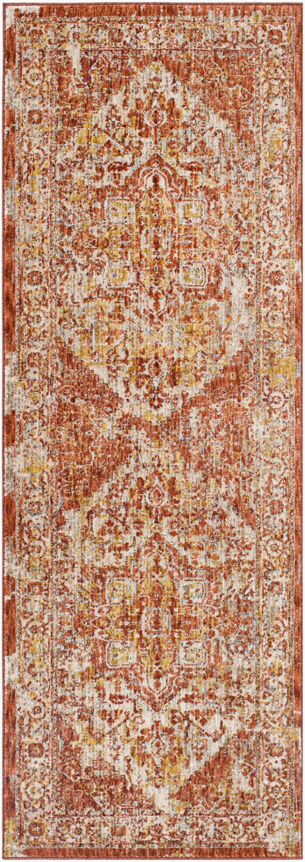 Livabliss Mirabel Turkish Machine Woven Polyester Area Rug with Traditional Pattern for Living Rooms Dusty Coral, Ru 2'7" x 7'3" MBE2304-2773